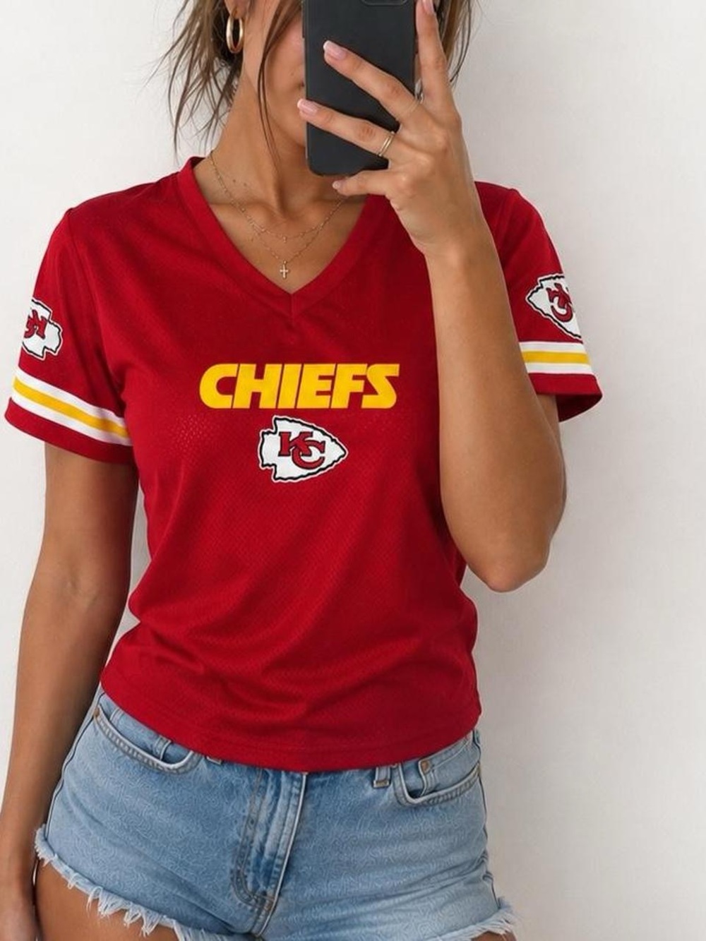 Franklin Sports Kansas City Chiefs Mesh Jersey | Youth Medium Women’s S/XS